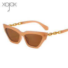 XojoX Vintage Cat Eye Women's Sunglasses Men Paint Chain Sun Glasses Brand Designer Eyeglasses Luxury Eyewear 2024 - buy cheap