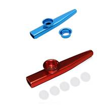 Kazoo Металл из алюминиевого сплава с 5 шт. диафрагма для флейты blue & Mirliton из алюминиевого сплава с красной мембраной 2024 - купить недорого