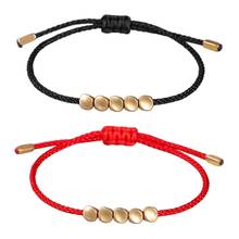 Tibetan Buddhist Creative Irregular Copper Beads Red Black Rope Pulling Bracelet For Women Men Handmade Knots Thread Bracelets 2024 - buy cheap