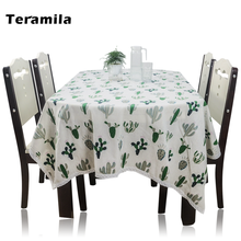 Teramila Rectangular Square Dining Tablecloth Cactus Design Thick Table Cover Lace Side Cloth For Party Wedding Mantel Kitchen 2024 - buy cheap
