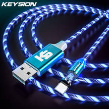 KEYSION Magnetic Cable Flowing Light LED Micro USB Cable for Samsung Type-c Charging for Xiaomi for IPhone Magnet Charger Cables 2024 - buy cheap