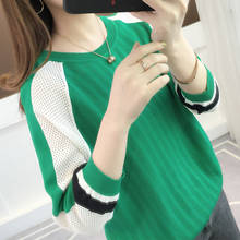 Suéter feminino de malha com gola redonda, pulôver casual de manga longa para primavera e outono zz0955 2024 - compre barato