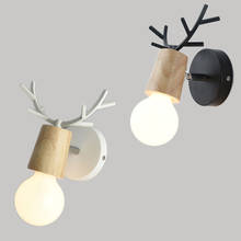 Modern Nordic simplicity LED E27 indoor Antlers Deer head wall light bed room bedside foyer study Children room aisle Wall Lamp 2024 - buy cheap