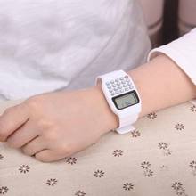 Relógio de pulso com calculadora, relógio eletrônico de silicone com calculadora e data, design multifuncional 2024 - compre barato