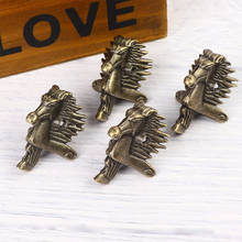 4 Pcs Antique Horse Head Shape Box Corner Protector Retro Bronze Wood Case Jewelry Storage Box Feet Leg Corner Bracket 2024 - buy cheap