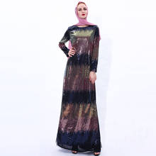 Ramadán Eid Mubarak lentejuelas Abaya Turquía Hijab vestido musulmán Mujer Kaftan Mujer ropa islámica vestidos Abayas para caftán Islam 2024 - compra barato