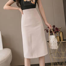 2020 New Spring Summer Fashion Women Office Formal Pencil Skirt Elegant Slim Front Slit Midi Skirt OL Solid Bodycon Skirts Y538 2024 - buy cheap