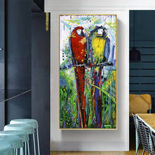 A pair Parrots Standing on the branch HD Printrd Wall Art Painting Canvas Print Animal PictureFor Living Room Home Decor Unfraem 2024 - buy cheap