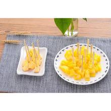 GloryStar 100 шт./упак. бамбуковые вилки для фруктов моющиеся Десертные Вилки десерт на вечеринку посуда 2024 - купить недорого