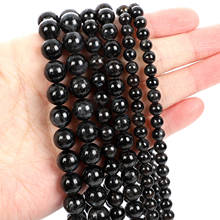 Cuentas de piedra Natural de cristal de dragón negro, cuentas sueltas redondas de cuarzo para la fabricación de joyas, pulsera de costura DIY de 4-12 MM 2024 - compra barato