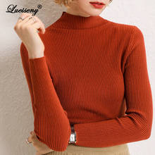 LUEISENY-suéter de punto de Cachemira para mujer, Jersey Sexy ajustado de color liso, a la moda, otoño e invierno, 2021 2024 - compra barato