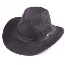Flax Big Brim Straw Cowboy Hat Men's Vintage Belt Felt Wide Brim Bucket Hats Man For Men Women Fedora Swanowing 2024 - buy cheap