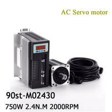 220V 750W 90ST-M02430 AC Servo motor 3000RPM 2.4 N.M. 0.75KW servomotor Single-Phase ac drive permanent magnet Matched Driver 2024 - buy cheap