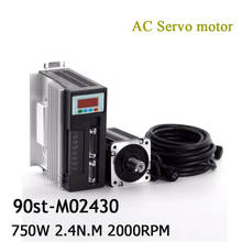 Servomotor de CA, 220V, 750W, 90ST-M02430, 3000RPM, 2,4 N.M. Servomotor monofásico de 0,75 kW, Unidad de CA, imán permanente, controlador combinado 2024 - compra barato