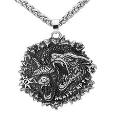 odin wolf Geri and Freki amulet rune viking necklace Stainless steel with valknut gift bag 2024 - buy cheap