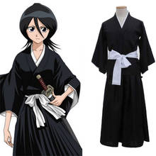 Japonês tradicional quimono homem solto preto samurai trajes haori asiático yukata carnaval anime cosplay vestido longo robe com cinto 2024 - compre barato