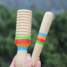 Легкие детские игрушки ритм звук деревянные Guiro Детские вечерние трубки с одной резьбой цилиндр подарок музыкальный инструмент 2024 - купить недорого