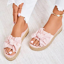 Women Sandals Sweet Bow-knot Platform Sandals 2020 Summer Shoes Woman Wedges Heels Sandalias Mujer Peep Toe Flat Slippers Women 2024 - buy cheap