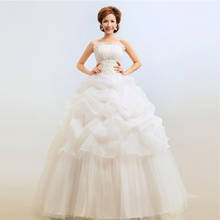 LAMYA Chiffon Yarn Strapless Wedding Dress Lace Chiffon Bridal Gown Dresse Vestidos Cheap Plus Size De Novia Candy Red Champagne 2024 - buy cheap