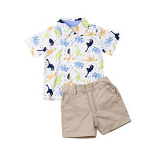 1-5T 2pcs Toddler Kids Baby Boys Gentleman Clothes set Short Sleeve Dinosaur Cartoon Shirt Tops Shorts Pants Sweet Formal Outfit 2024 - buy cheap