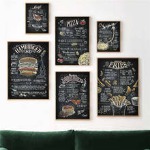 Hamburguesa hot dog-pintura en lienzo de calidad para decoración del hogar, carteles artísticos de restaurante occidental para cocina, café, Internet, decoración del hogar 2024 - compra barato
