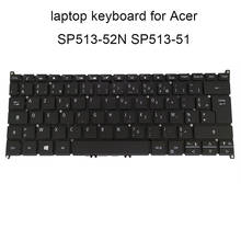 Сменные клавиатуры SP513 52N, клавиатура с подсветкой для ноутбука Acer SPIN 5 SP513 51 SF114-32 FR French SV3P A81BWL black laptop KB best 2024 - купить недорого