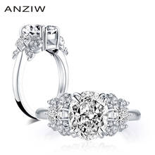 ANZIW Fashion 925 Sterling Silver 3.0ct Oval Cut Engagement Ring Simulated Diamond Wedding 8x10mm Bridal Ring Jewelry Gift 2024 - buy cheap