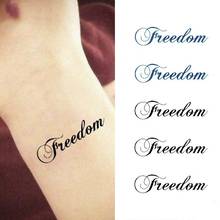 Pegatina de tatuaje temporal a prueba de agua "freedom" en el corazón, pegatinas de tatuaje con letras en inglés, tatuajes falsos para niña y mujer 2024 - compra barato