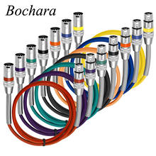 Bochara cabo de áudio xlr macho para fêmea, cabo de áudio m/f ofc para amplificador de microfone, folha + proteção trançada com bobina de mola, 1m, 2m, 3m, 5m, 10m 2024 - compre barato