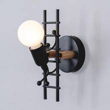 Iron Led Wall Lamp American Creative Wall Lights Metal Cartoon Robot Sconce Wall Light Bedroom Children Room Luminaire 2024 - buy cheap