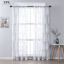 TPS White Printed Sheer Curtain For Bedroom Living Room Kitchen Modern Sheer Curtains For Window Curtain Panels Window Treatment 2024 - buy cheap
