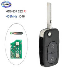 Keyless Entry Fob 2 Button 433MHZ 4D0 837 231 R 4D0837231R For Audi A3 A4 A6 Quattro with ID48 CHIP 2024 - buy cheap