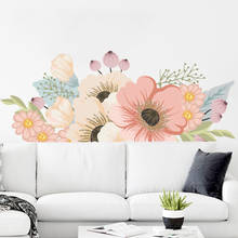 Pegatinas de pared de flores coloridas de agua, decoración de la casa, dormitorio, sala de estar, decoración del hogar extraíble, pegatina de flores de PVC 2024 - compra barato