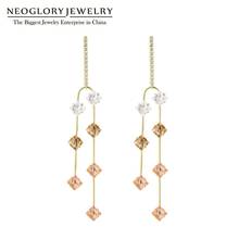 Neoglory Allergy Free Needle Korea Long Hanging Women's Earrings with High Quality Cubic Zircon Simple New Style Gift For Friend 2024 - buy cheap