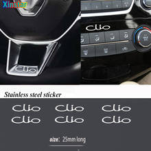 Pegatina de acero inoxidable para coche Renault CLIO, 2/5/10 piezas, LOGO 2024 - compra barato