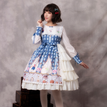 Vestido de princesa kawaii, gótico, lolita op loli, dia das bruxas, renda vintage, laço, fofo, estampa vitoriana, vestido 2024 - compre barato