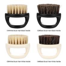 Escova de barbear de pele de javali, ferramenta portátil para limpeza de barba, bigode facial, com alça, para salão de beleza, 1 peça 2024 - compre barato