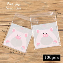 100pcs/lot Snack Food Packaging Bag Cartoon Cute Pig On White Dot Wedding Party Homemade Cookie Wrap Ziplock Biscuit Candy Bag 2024 - buy cheap