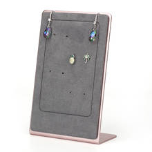 High-end Simple And Customized Gray Metal Plate Microfiber Leather Jewelry Display Stand For Earring Pendant Necklace 8 Color 2024 - buy cheap