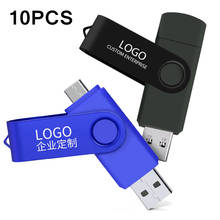 hot sale OTG USB Flash Drives Stick 10PCS 64GB 128GB 256GB OTG+USB3.0 Pendrive Swivel USB customized for Smart phone 2024 - buy cheap