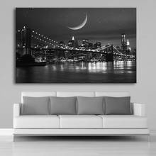 Modern Black and White New York Manhattan Bridge Landscape Posters Canvas Paintings Wall Art Pictures Living Room Wall Art Print 2024 - buy cheap