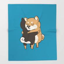 Dog Shiba Inu Cartoon Throw Blanket Cute Kids Design Shiba Inu Hugs Blankets for Beds Christmas Decorations for Home 2024 - buy cheap