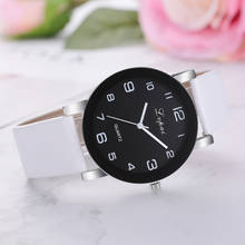 Lvpai relógio de pulso feminino, relógio analógico de quartzo com pulseira de couro, para mulheres, simples 2024 - compre barato