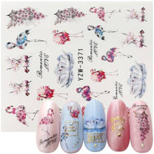 1 Sheet Lovely Water Transfer Nails Art Sticker Swan Birds Patterns Nail Wraps Sticker Watermark Fingernails Decals 2024 - buy cheap