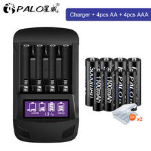PALO-batería recargable AA AAA original, cargador de batería aa 1,2 V NIMH + LCD inteligente, reparación de descarga rápida 2024 - compra barato