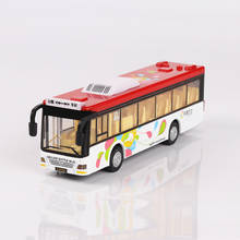 Autobús de turismo de aleación para niños, modelo 1/32, autobús de aleación fundido a presión, vehículos de autobús, coche de juguete con sonido ligero, juguetes para niños 2024 - compra barato