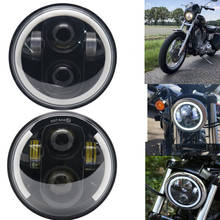 New style black 5.75 Inch LED Headlight 5 3/4" led DRL halo turn signal motorbike headlights for Sportster 883 XL883 2024 - buy cheap