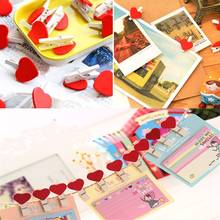 Cute Kawaii Love Hearts Wooden Paper Clips Photo Paper Peg Pin Clothespin Craft Postcard Clips Home wedding Decoration 2024 - buy cheap