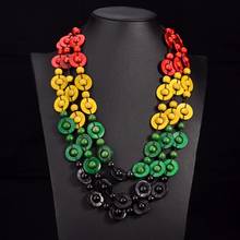 Bohemia Ethnic Necklace & Pendant Multi Layer Beads Jewelry Vintage Statement Long Necklace Women Handmade Wood Jewelry 2024 - buy cheap