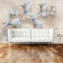 Beibehang-papel tapiz personalizado 3D, mural HD, joyería del cisne magnolia, Fondo de TV, papeles de pared, decoración del hogar, papel tapiz 3d 2024 - compra barato